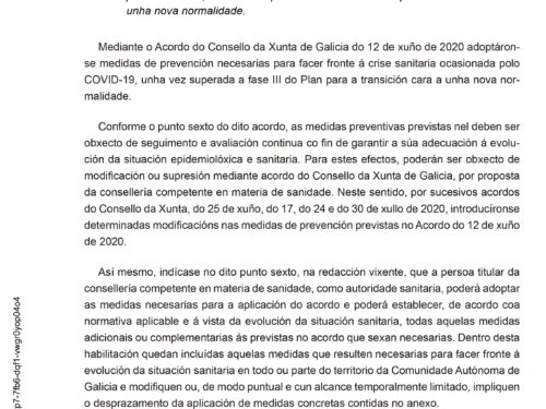 Orde DOG Sábado, 15 de agosto de 2020 Diario Oficial de Galicia - DOG - VersiónGallego núm 164 Sábado, 15 de agosto de 2020